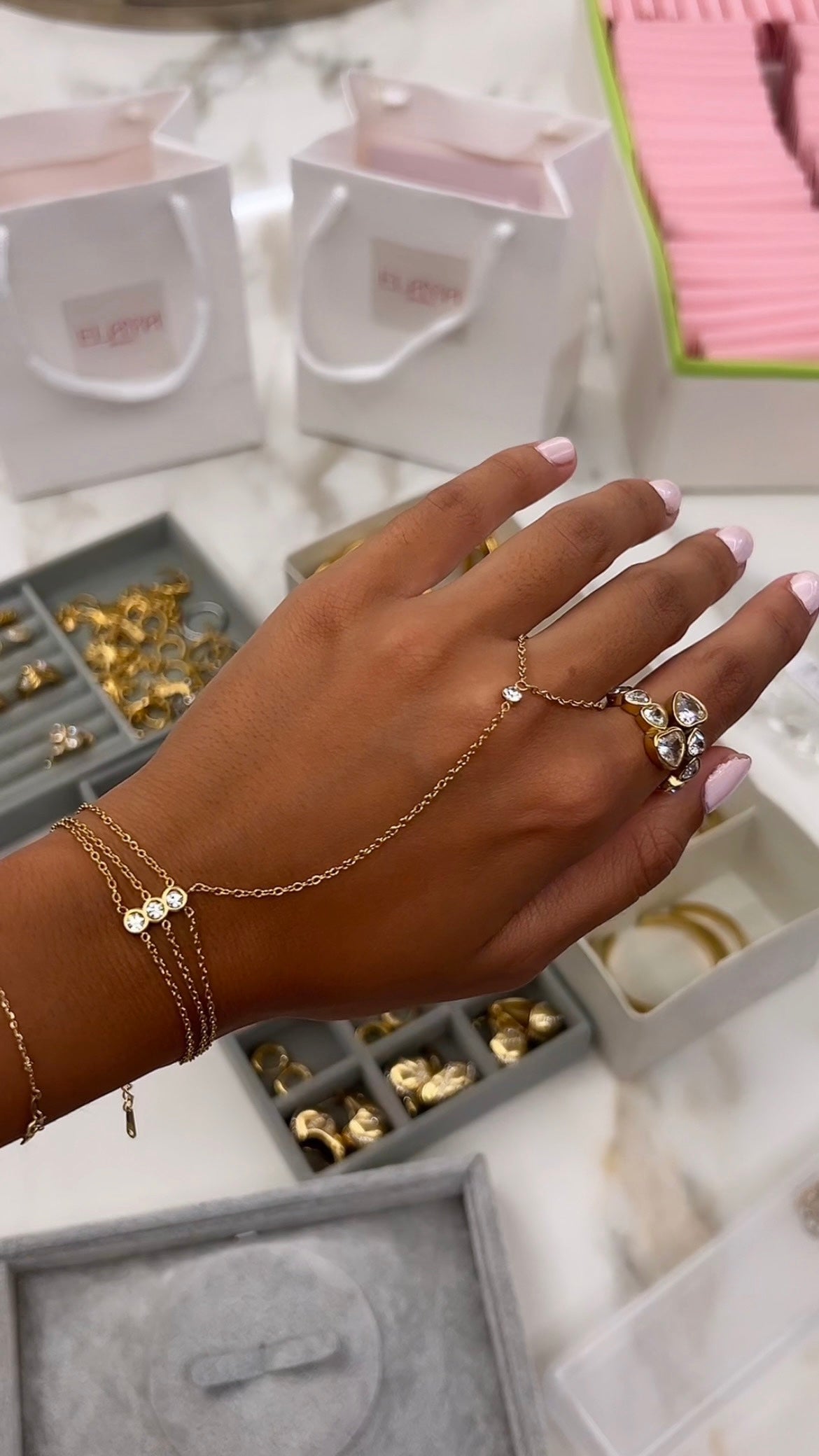 Triple Layer Hand Chain