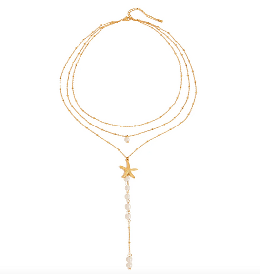 Star Drop Layered Necklace