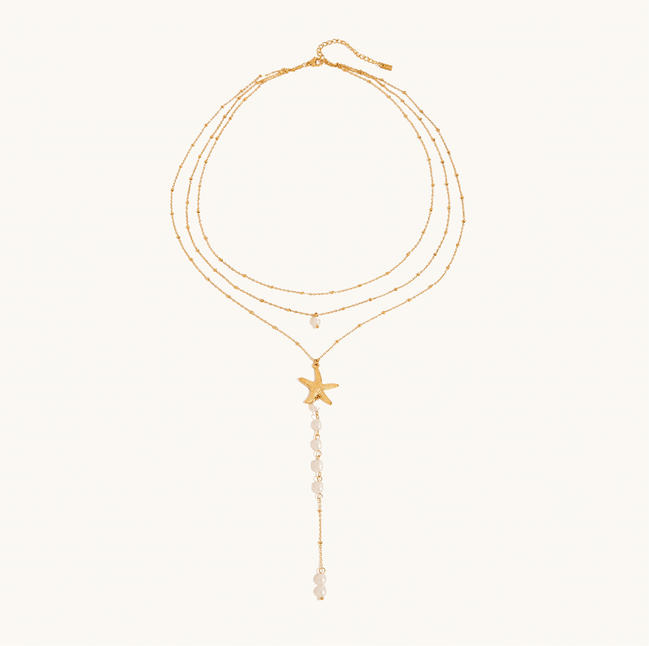 Star Drop Layered Necklace